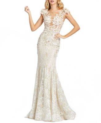 MAC DUGGAL Embellished Lace Gown ...